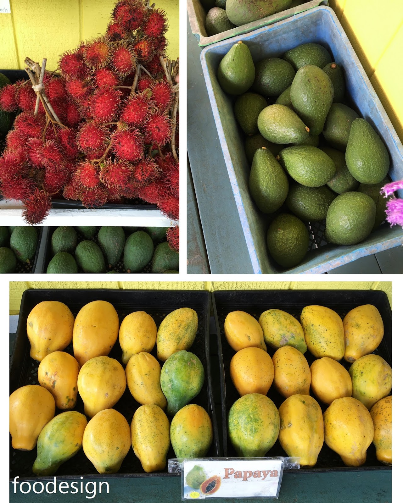 foodesign tropical fruits in Hawaii