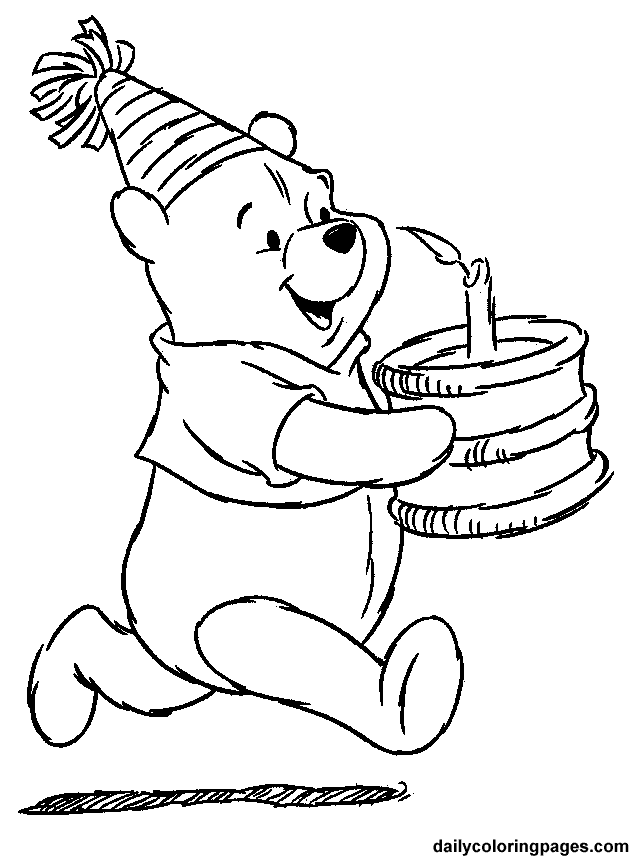 Winnie The Pooh Coloring Pages Birthday