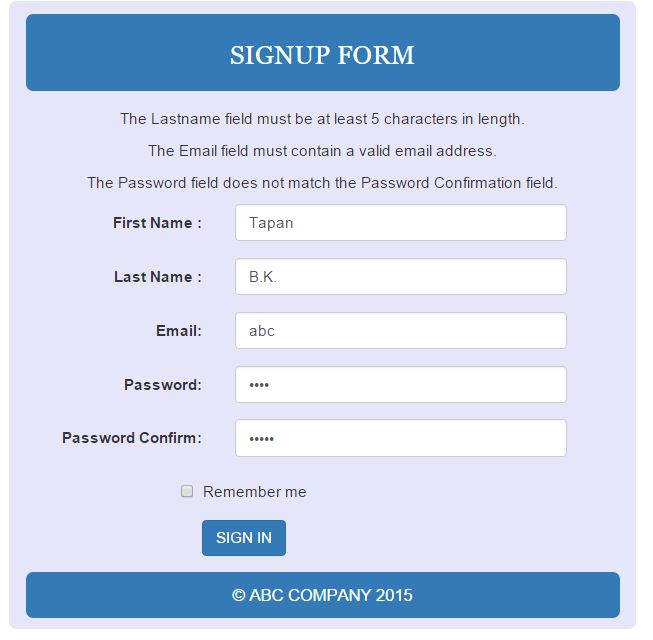 FORM VALIDATION IN CODEIGNITOR