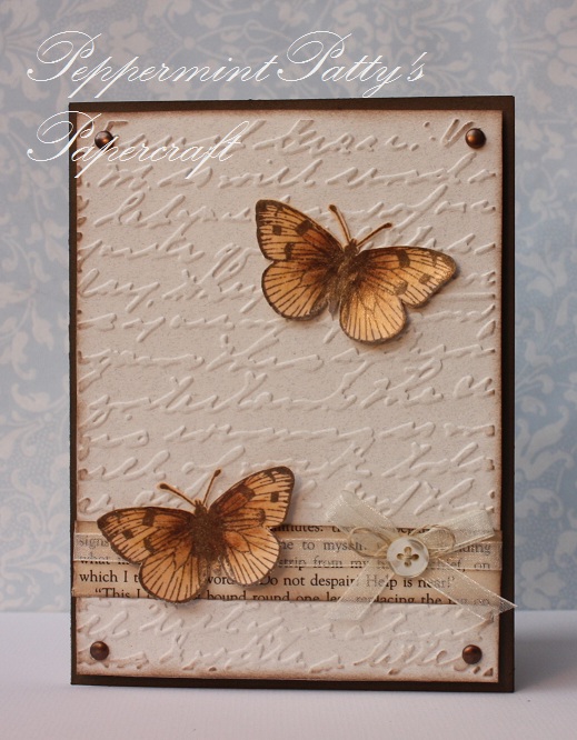 Peppermint Patty's Papercraft Brads, button, bow and texture!