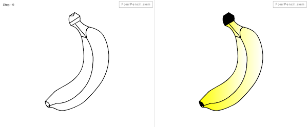 How to draw Banana easy steps - slide 4