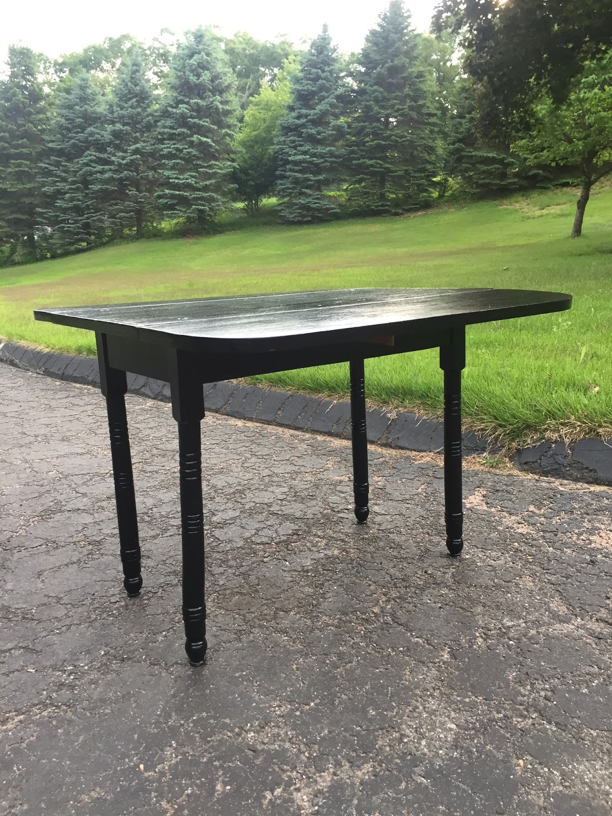 Drew Danielle Design: Black Drop Leaf Table