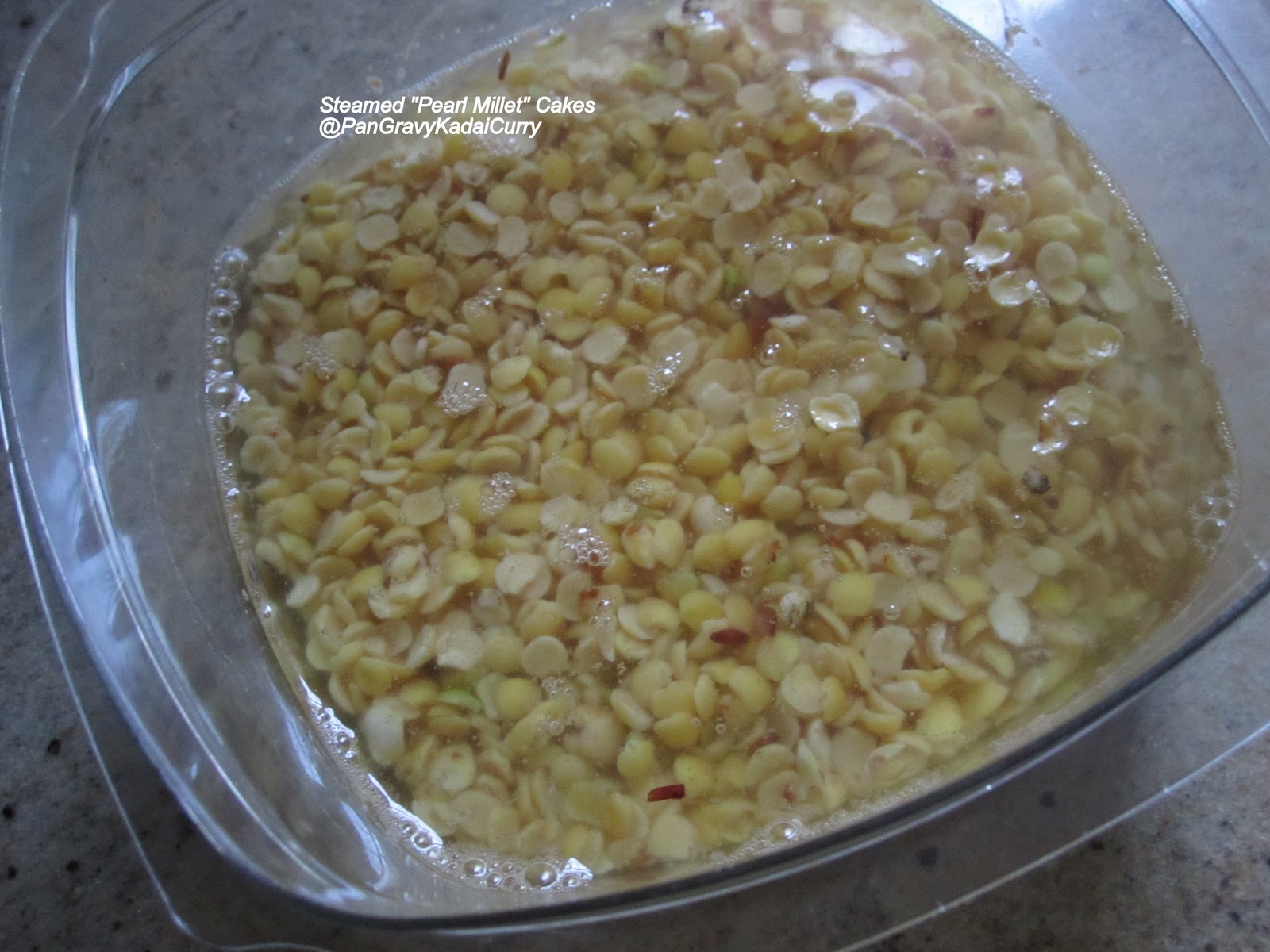 Pan Gravy Kadai Curry Steamed PearlMillet Cakes "Bajra/Kambu Idli" With Smashed Eggplant and