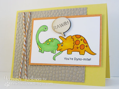 Dinosaur Card Stamped by Newton's Nook Designs