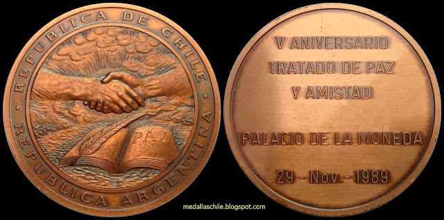 Medalla V Aniversario Tratado de Paz y Amistad Argentina