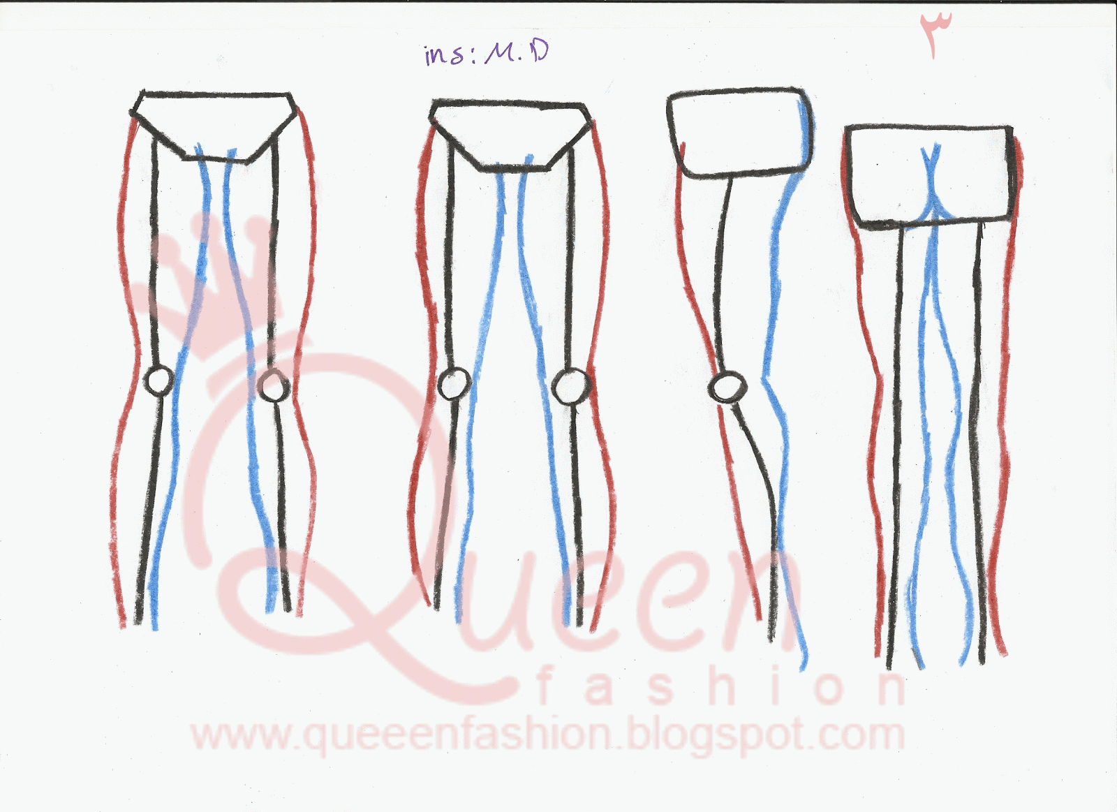 queen fashion: Drawing leg رسم الساق