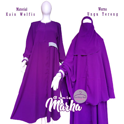 Gamis Syar'i Wolfis Marha Ungu Terong Gamis Syar'i Wolfis Marha Ungu Terong
