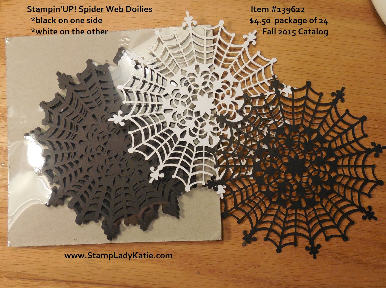 StampLadyKatie.com: Spider Web Doily Snowflake Card