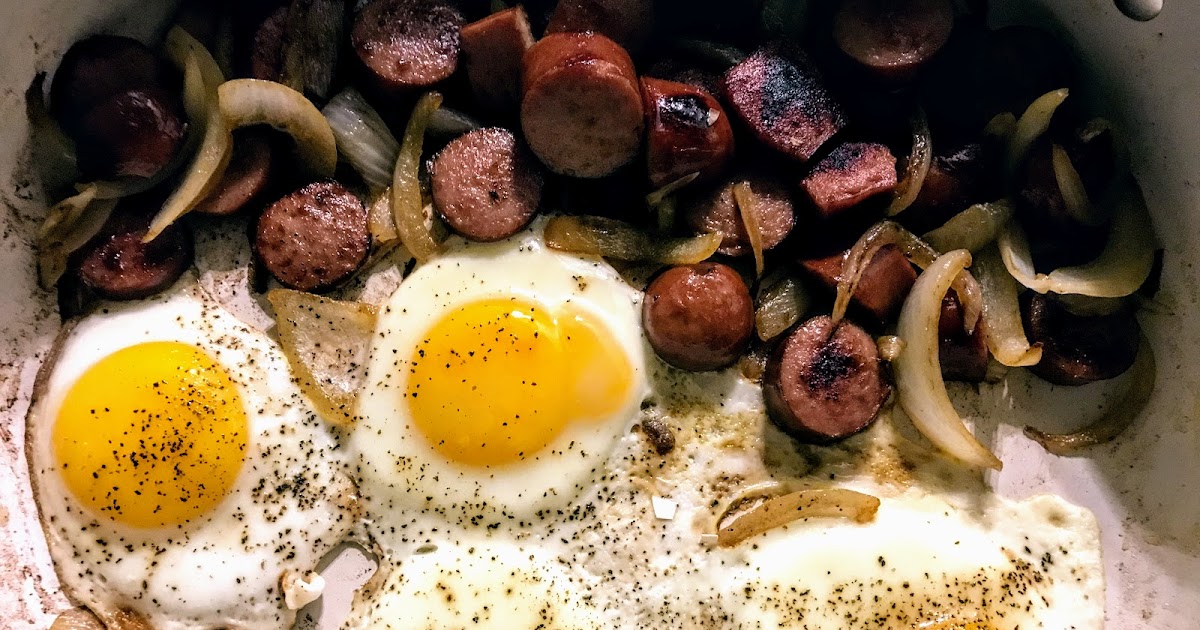 Kielbasa, Onions, Eggs, Potatoes, Salad Dinner