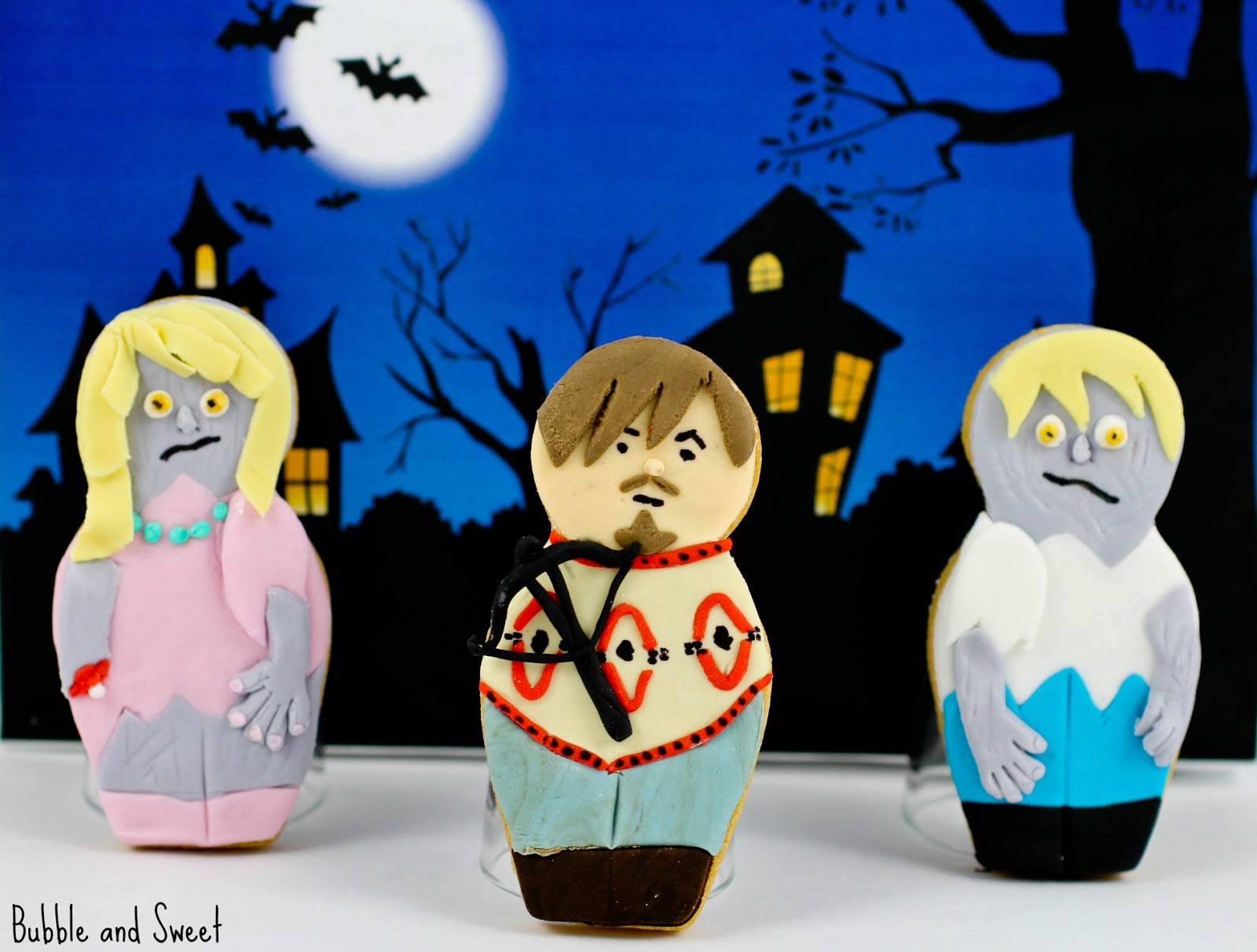 Bubble and Sweet Walking Dead Nesting Doll Cookies Zombie and Daryl Dixon