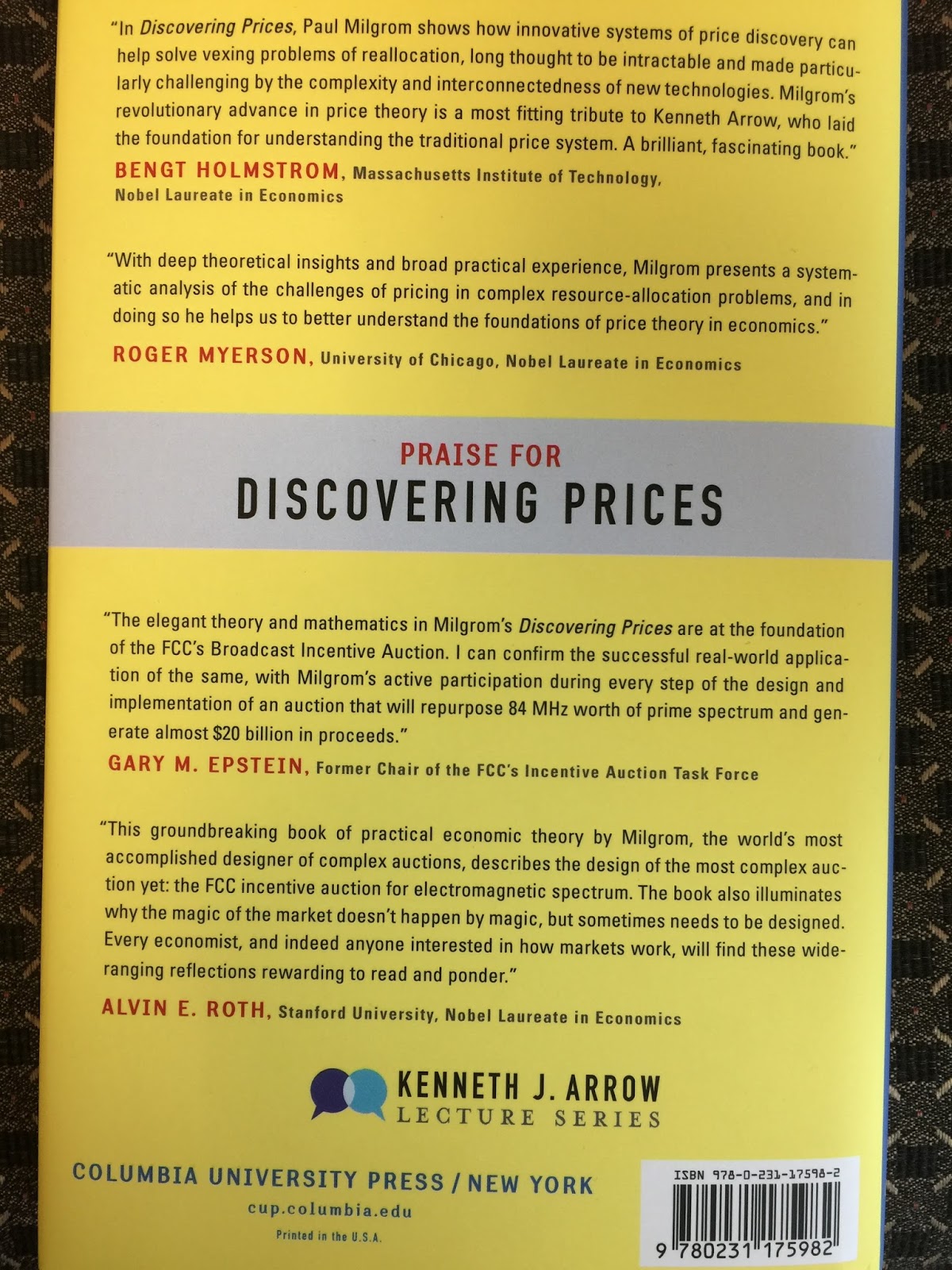 Market Design: Discovering Prices, by Paul Milgrom