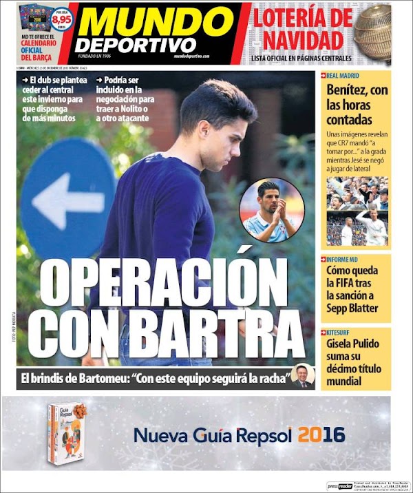 FC Barcelona, Mundo Deportivo: "Operación con Bartra"