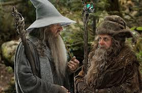 Gandalf the Grey (Ian McKellen) meets Radagast the Brown, a wizard who lives in Greenwood, directed by Peter Jackson
