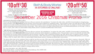 Bath And Body Works coupons for december 2016