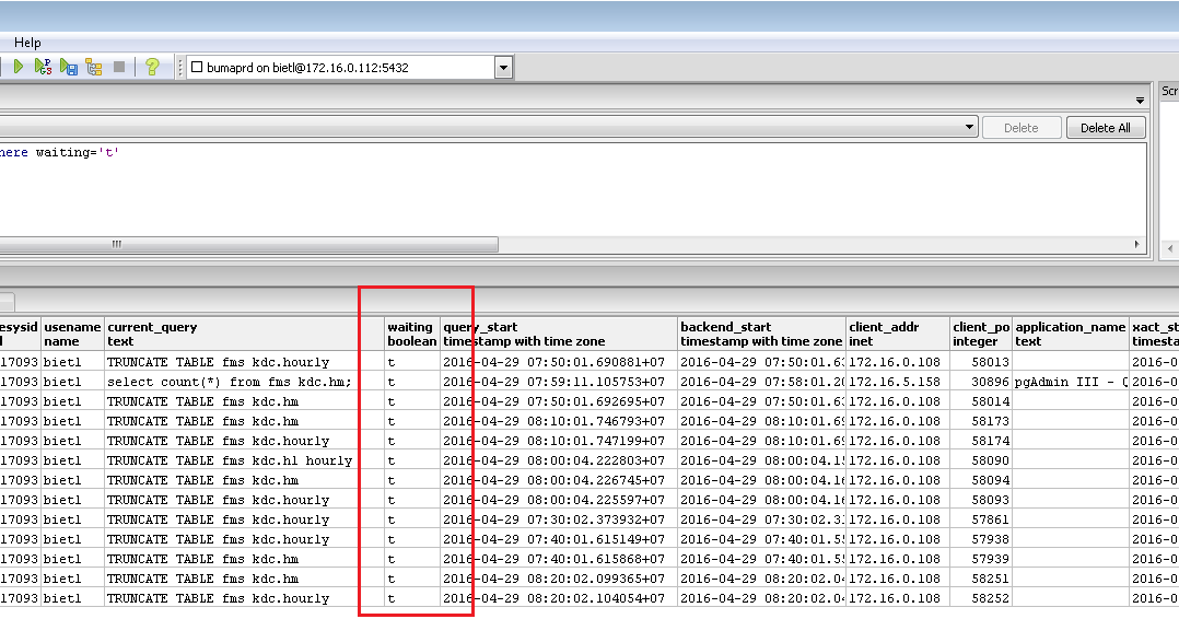 Postgre SQL Lock Table
