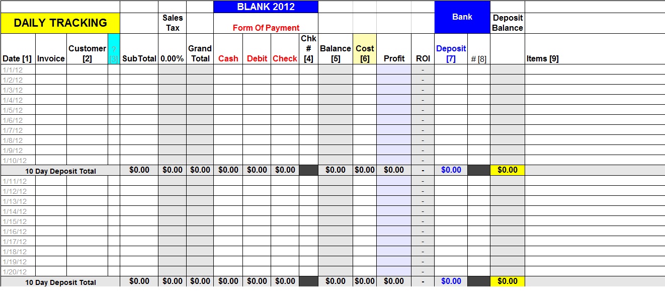 Publish Sales Tracking Sheet ~ Template Sample