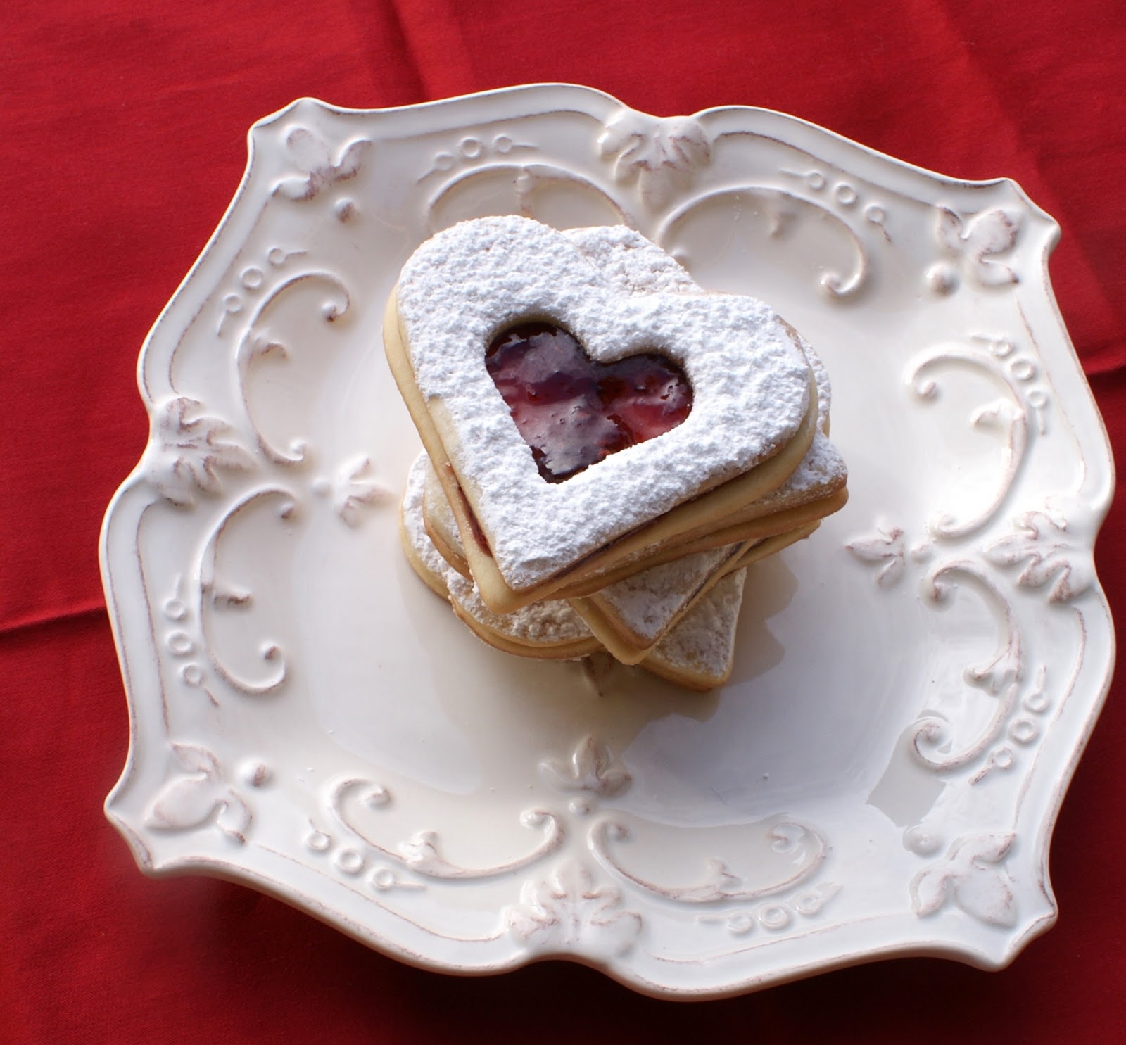 Authentic Suburban Gourmet Raspberry Jam Filled Heart Cookies + 40