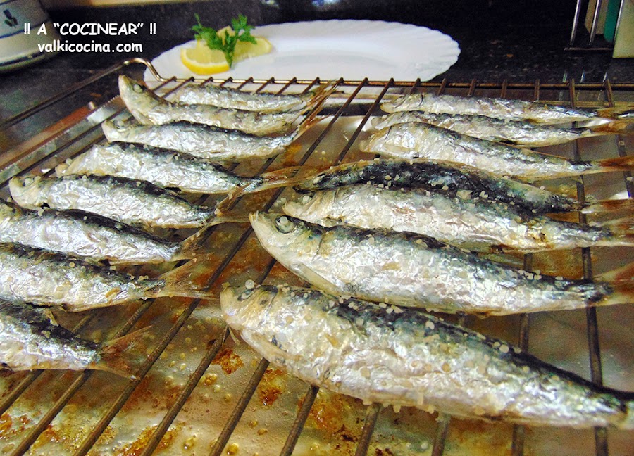 Sardinas al horno en parrilla