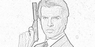 Pierce Brosnan as James Bond coloring pages coloring.filminspector.com