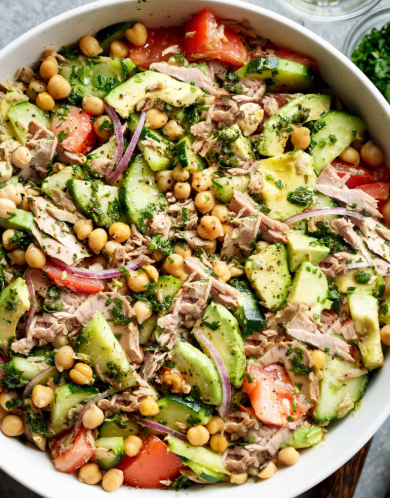 avocado chickpea tuna salad recipe #saladrecipe