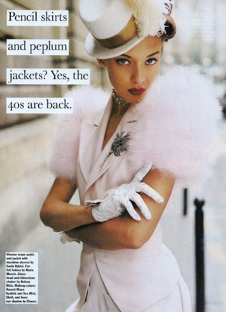  "Top 40s Fashion" Chrystelle Saint Louis Augustin by Mario Testino for Allure January 1995 