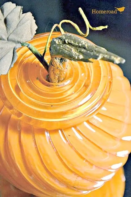 glass globe painted pumpkin