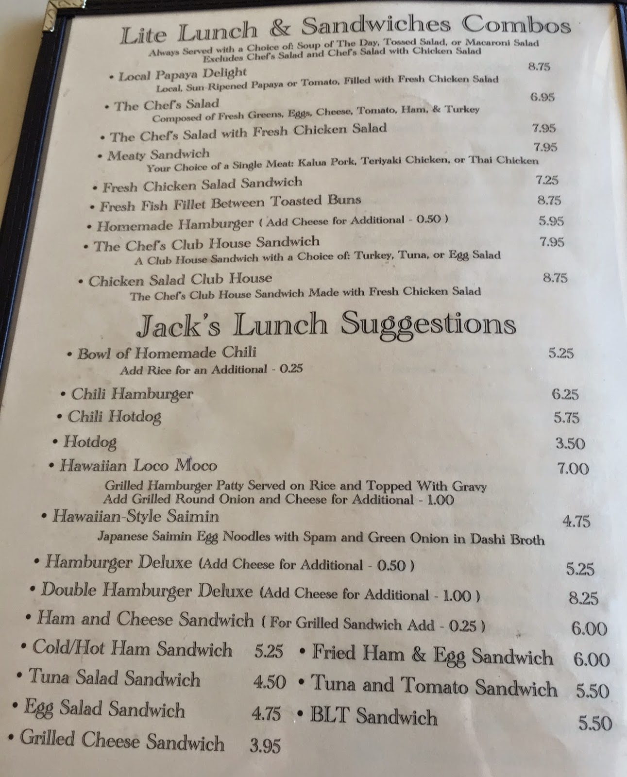 GREAT EATS HAWAII JACK'S RESTAURANT