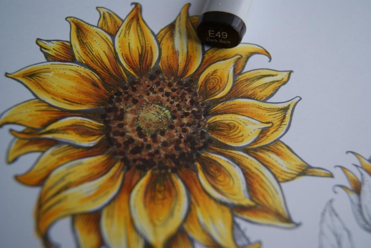 Copic Marker Europe: Sunflower Tutorial