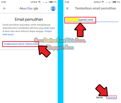 cara membuat email pemulihan
