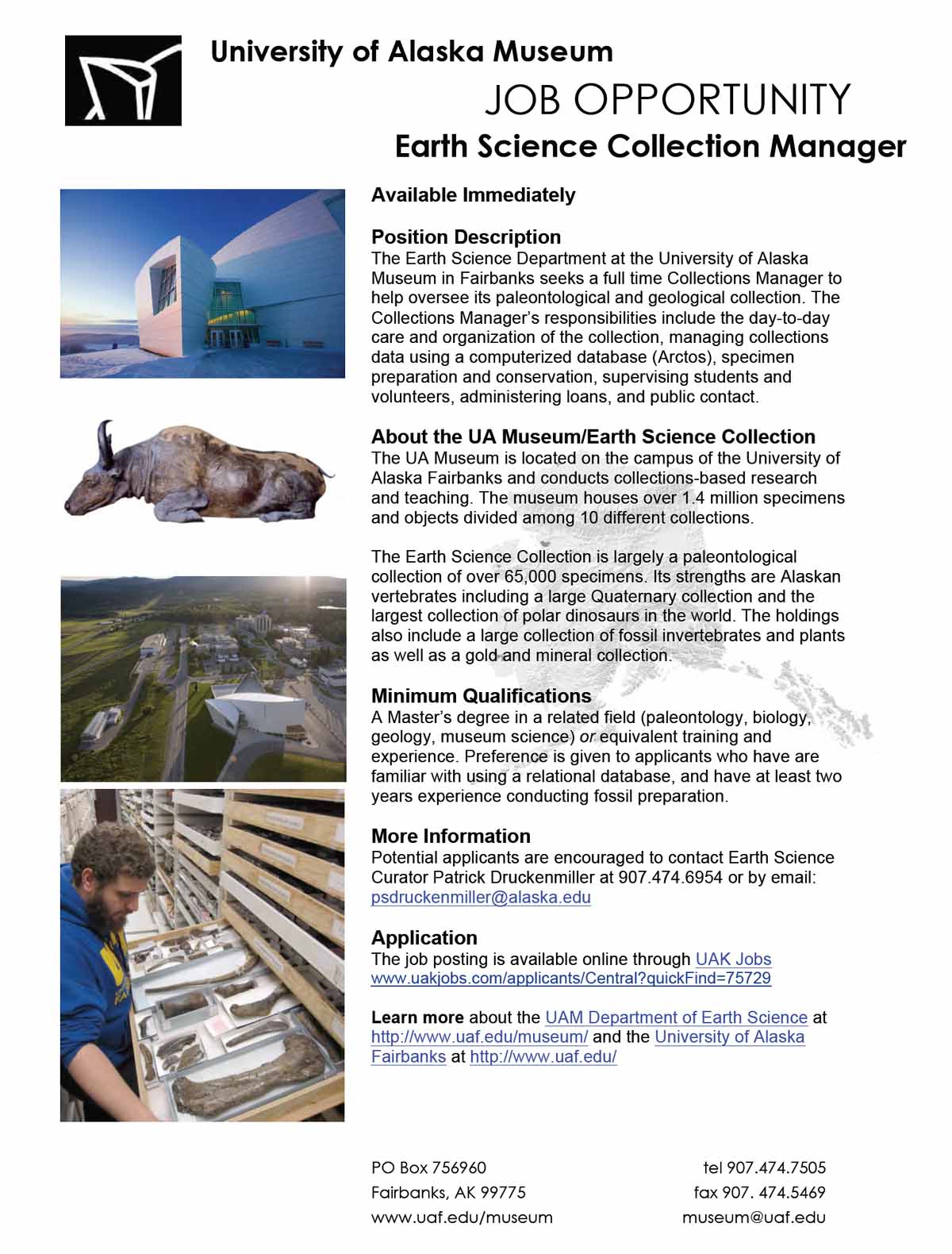 Paleontology Site Univ Of Alaska Museum Collections Manager Job Opening
