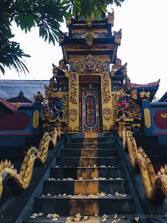 Gold Color Hindu Balinese Ethnic Temple Frontgate Style At Patemon Village, North Bali, Indonesia
