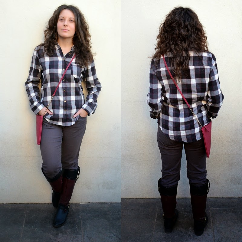 camisa de cuadros, mi vestido azul, fashion blog, blogger, look, moda, castellón, estilo 