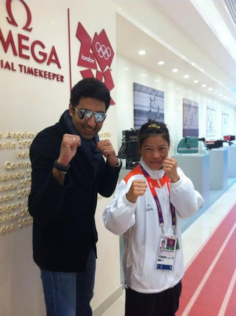 Abhishek Bachchan meets Mary Kom Olympic Medalist 