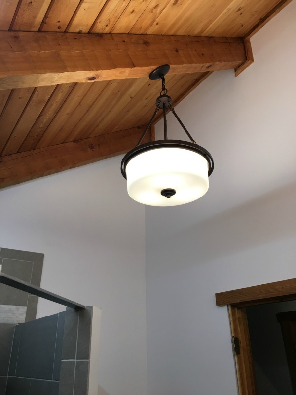 DIY Modern Rustic Cabin Bathroom Renovation Update 3 [Light Fixtures