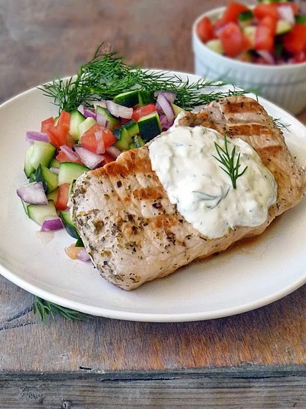 Greek Style Pork Chops | by Life Tastes Good #lowcarb #healthy