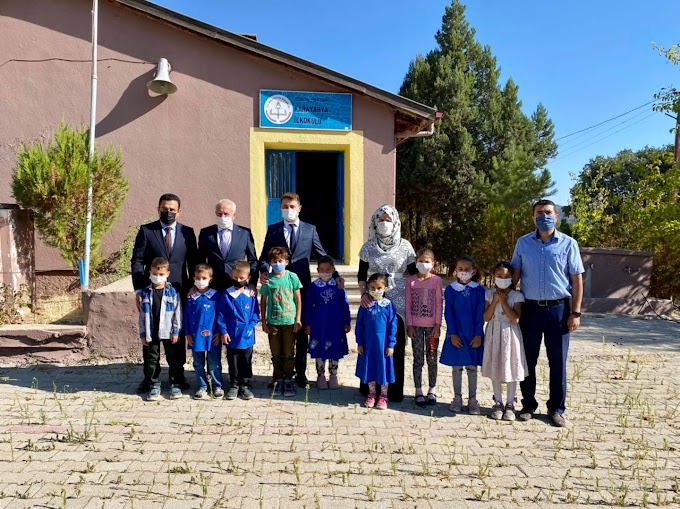 Kaymkam Akın ve Başkan Saygı Köy Okullarını ziyaret etti.