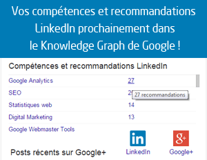 competences et recommandations linkedin dans knowledge graph de google