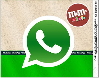 Etiqueta M&M de WhatsApp para imprimir gratis.