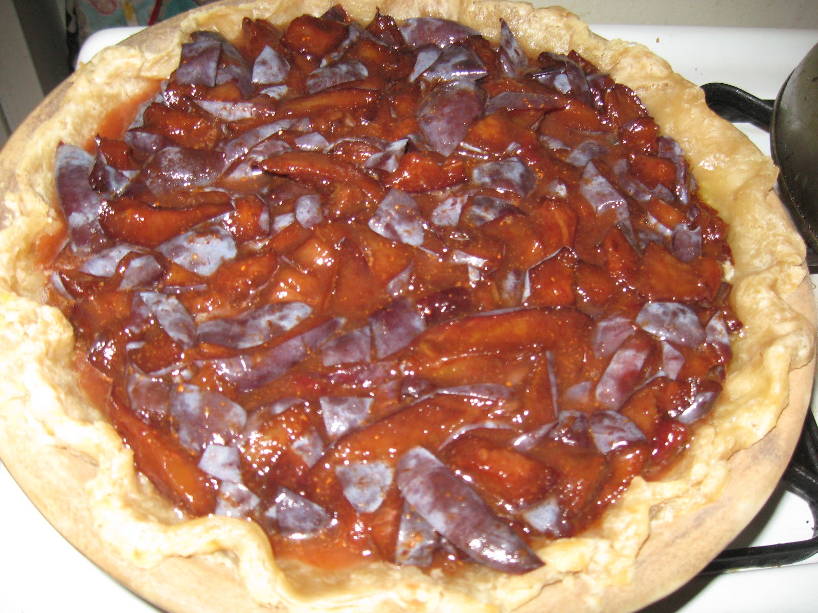 PieCurious Weekly Pies Prune Plum Pie with Hazelnut Topping