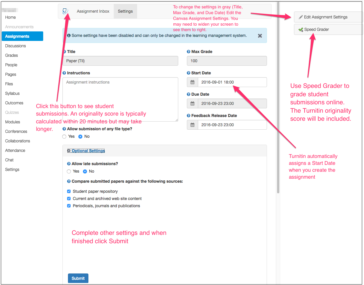 Canvas at Elmira College Blog Canvas Turnitin Assignment