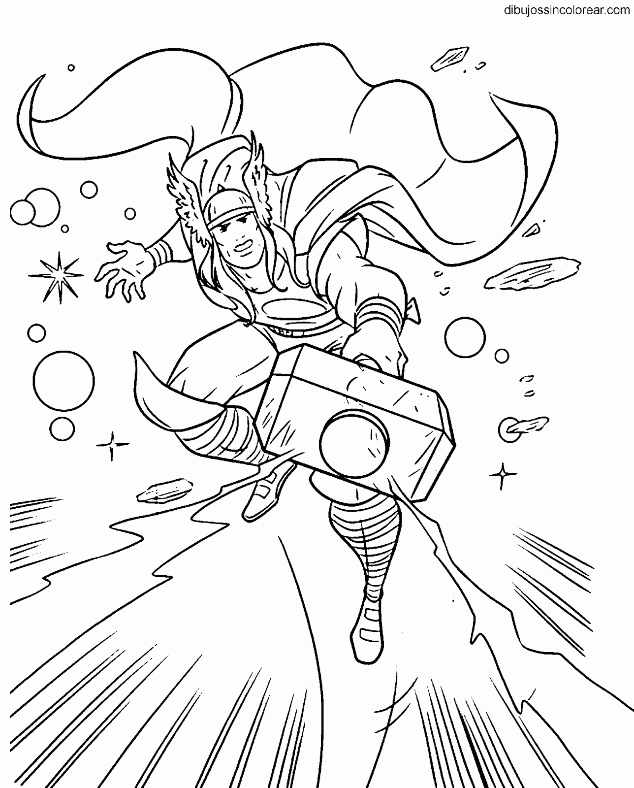 Dibujos Sin Colorear: Dibujos de Thor para Colorear