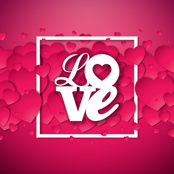 Valentine's Day - Pink red valentine love background free vector download
