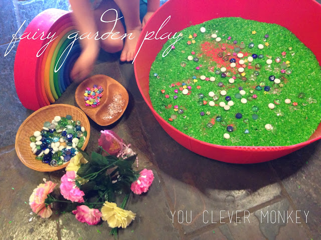 Fairy Garden Play - the perfect small world pretend play invitation for inside play