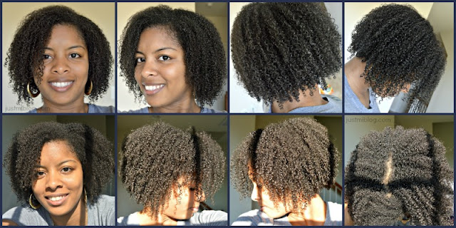 wet hair and dry hair results from using the Creme of Nature Pure-licious cowash