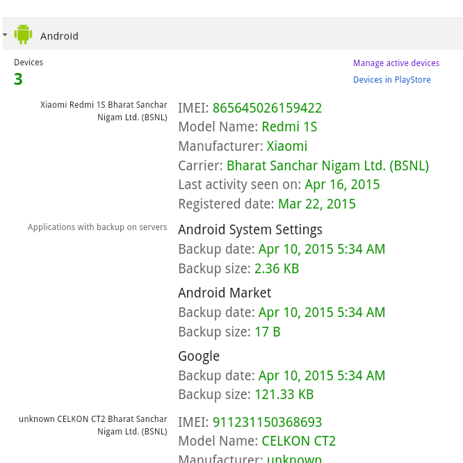 How to find/track IMEI number of your lost mobile phone from Google Account