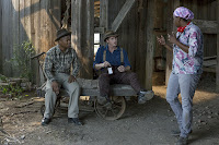 Garrett Hedlund, Jason Mitchell and Dee Rees on the set of Mudbound (3)