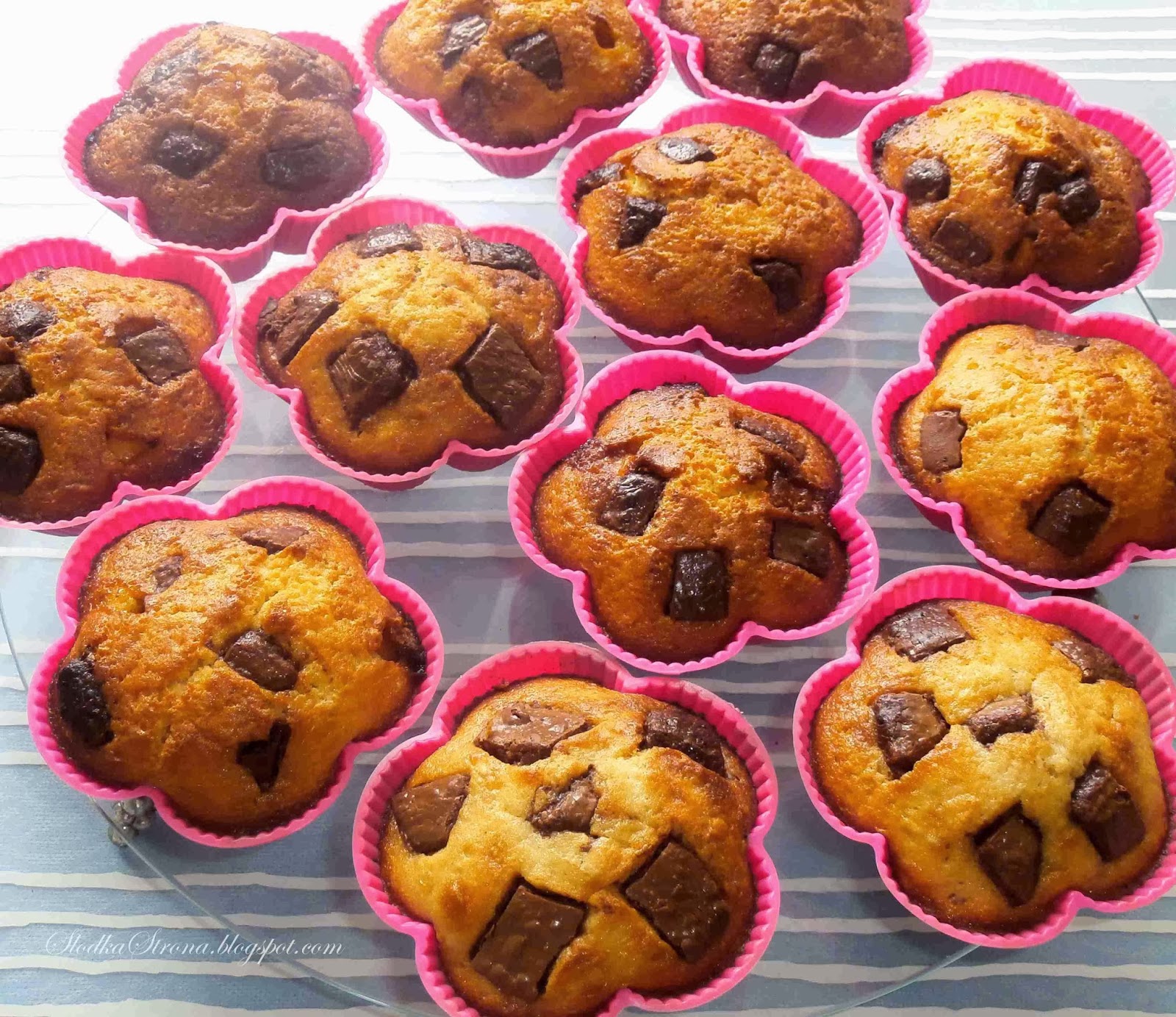 Muffinki z Kawałkami Czekolady - Przepis - Słodka Strona