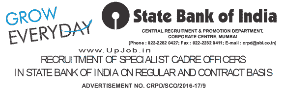 412 Specialist officer Job in SBI SO notification 2016 412 Specialist officer Job in SBI SO notification 2016