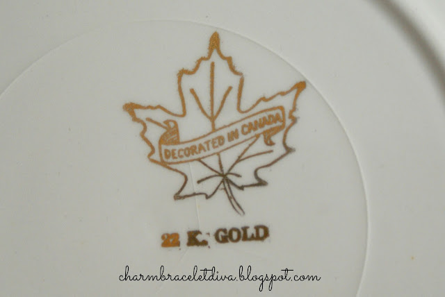vintage Fort Frances Canada gold leaf commemorative plate
