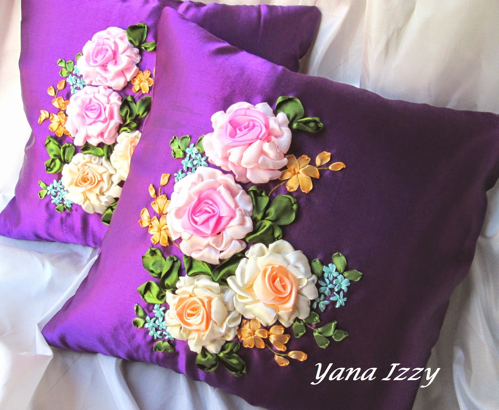 Yana Izzy's Creative Zone Ribbon Embroidery Cushion Cover